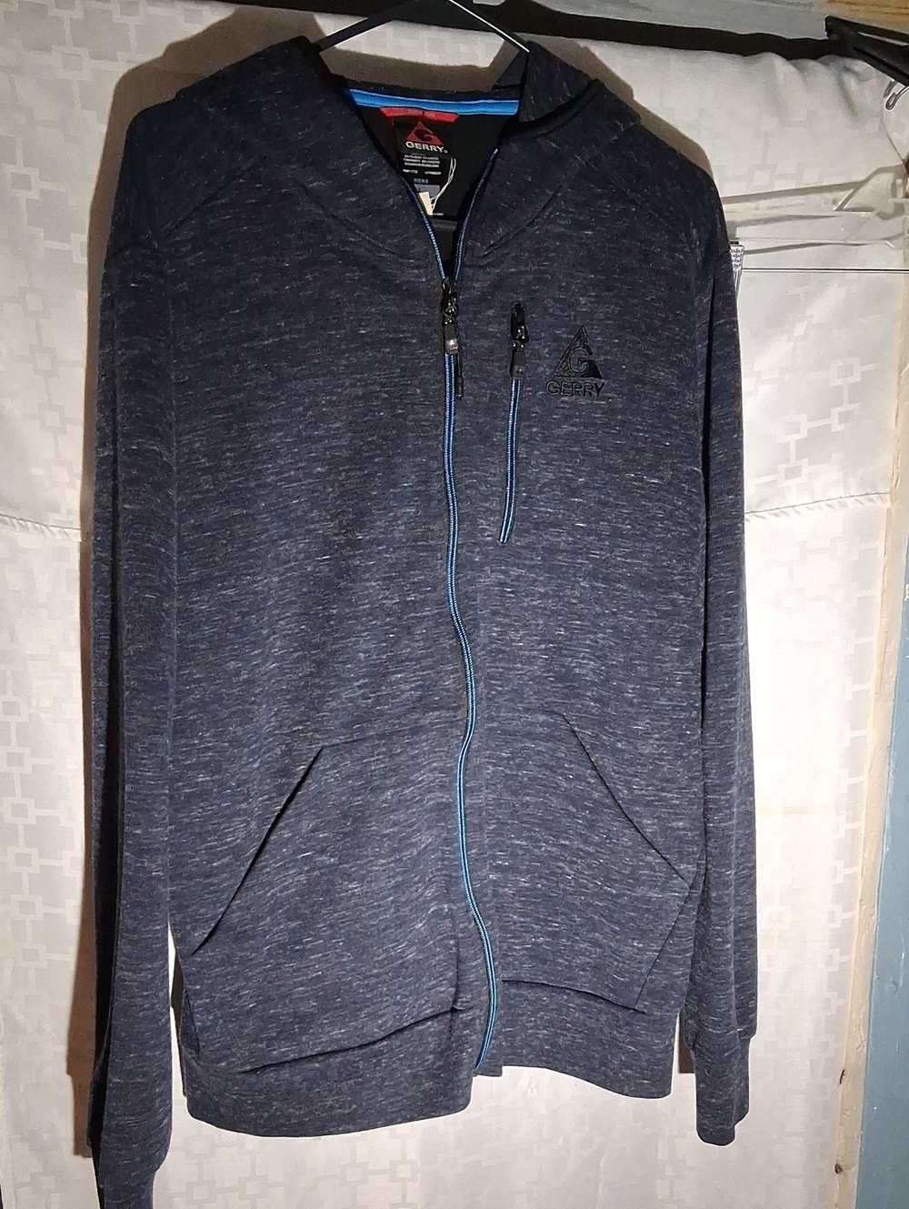 Gerry mens Static Full-zip performance Hoodie indigo-heather medium